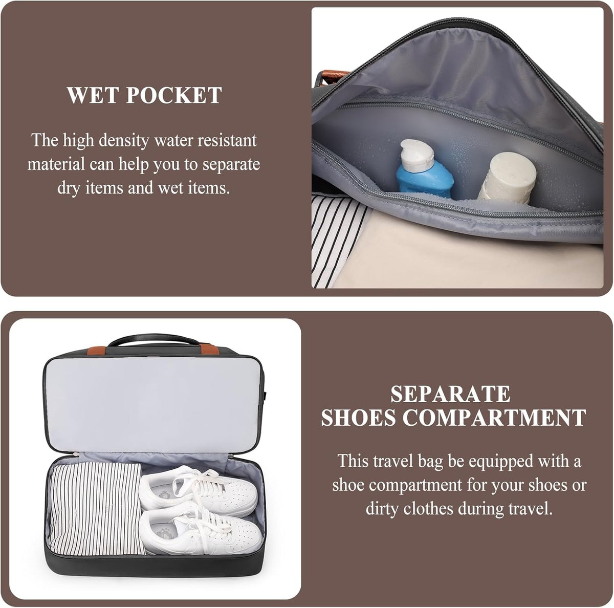 Weekender Bags for Women, Personal Item Travel Bag with Shoes Compartment | Overnight Travel Duffel Bag with Toiletry Bag, Airplane Friendly Carry-On Bag - Colors B