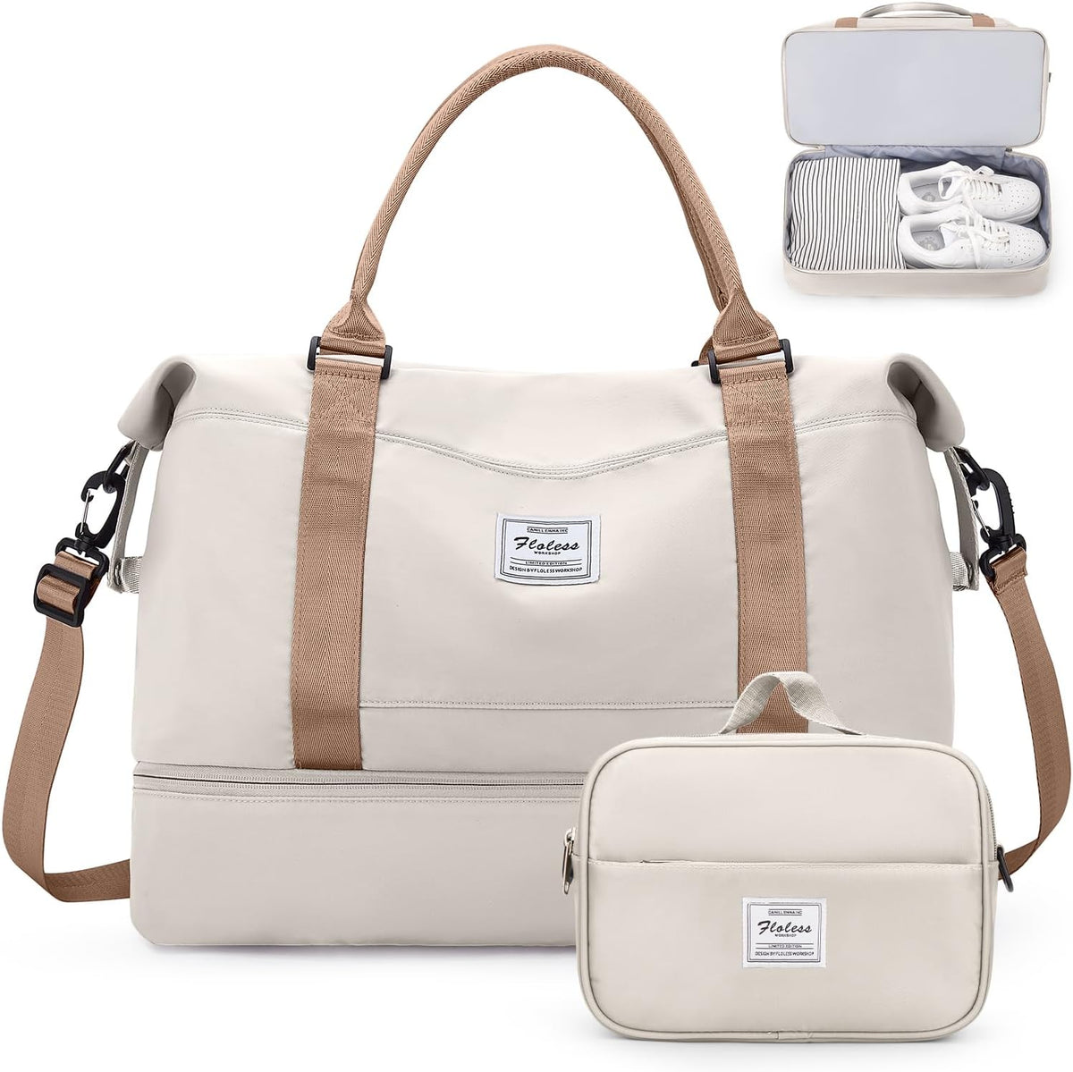 Weekender Bags for Women, Personal Item Travel Bag with Shoes Compartment | Overnight Travel Duffel Bag with Toiletry Bag, Airplane Friendly Carry-On Bag - Colors B