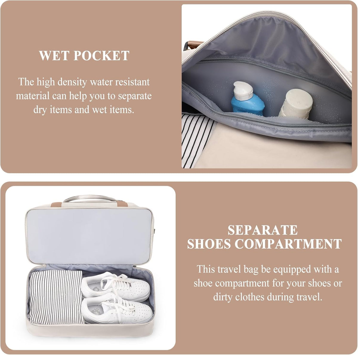 Weekender Bags for Women, Personal Item Travel Bag with Shoes Compartment | Overnight Travel Duffel Bag with Toiletry Bag, Airplane Friendly Carry-On Bag - Colors B