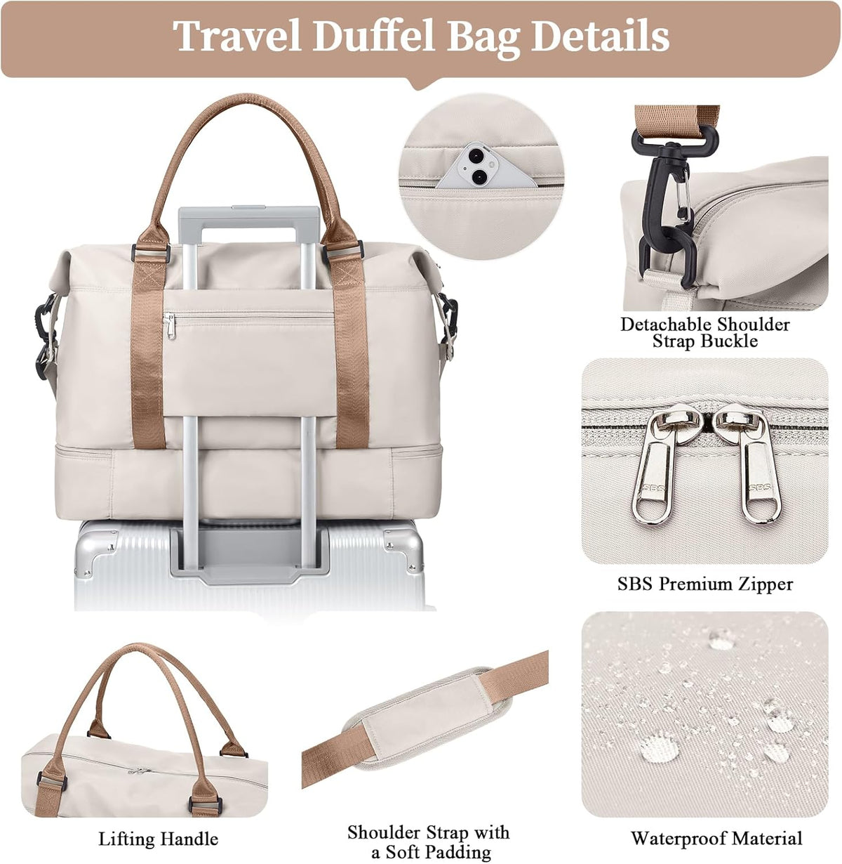 Weekender Bags for Women, Personal Item Travel Bag with Shoes Compartment | Overnight Travel Duffel Bag with Toiletry Bag, Airplane Friendly Carry-On Bag - Colors B