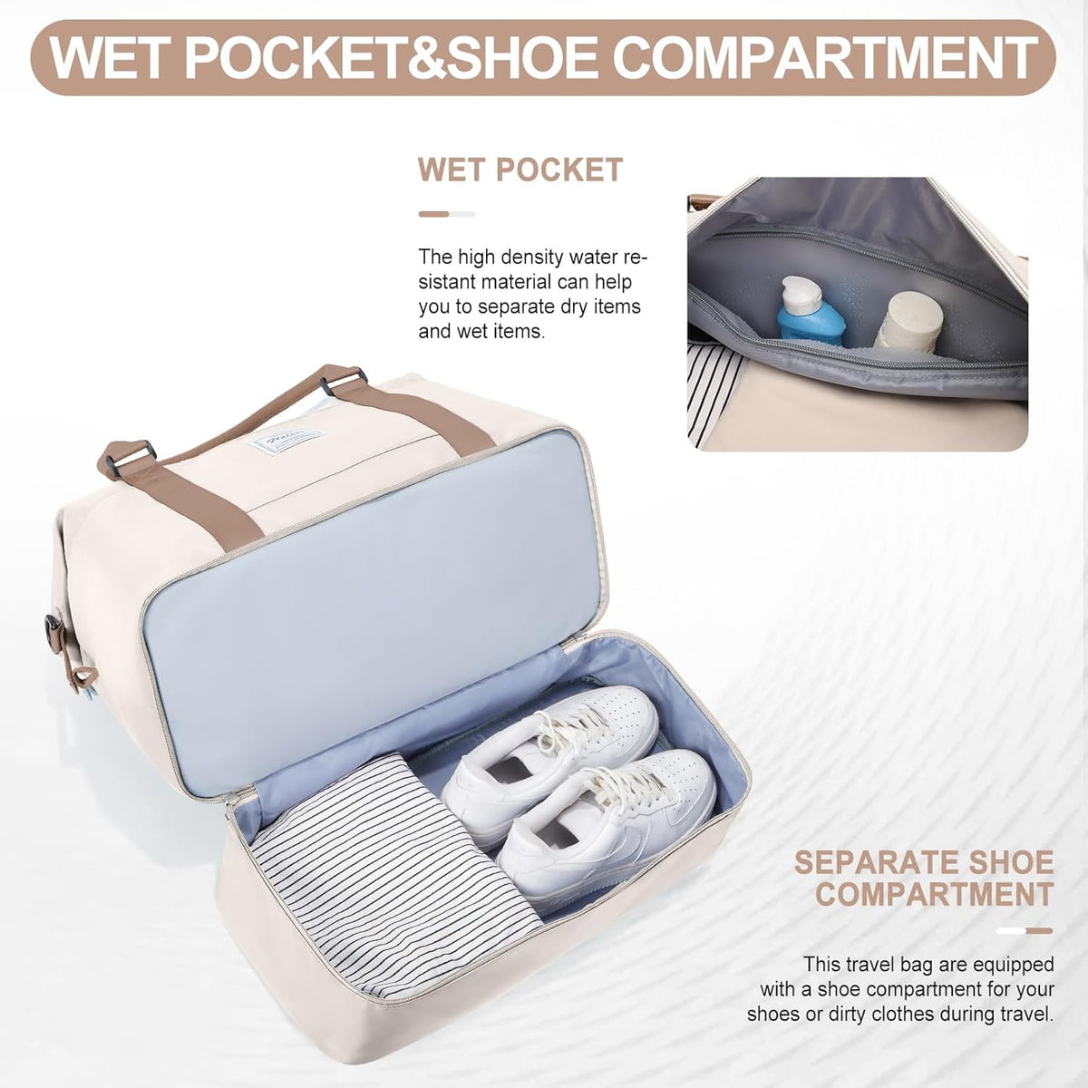 Weekender Bags for Women, Personal Item Travel Bag with Shoes Compartment | Overnight Travel Duffel Bag with Toiletry Bag, Airplane Friendly Carry-On Bag - Colors B