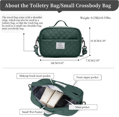 Weekender Bags for Women, Personal Item Travel Bag with Shoes Compartment | Overnight Travel Duffel Bag with Toiletry Bag, Airplane Friendly Carry-On Bag - Colors B