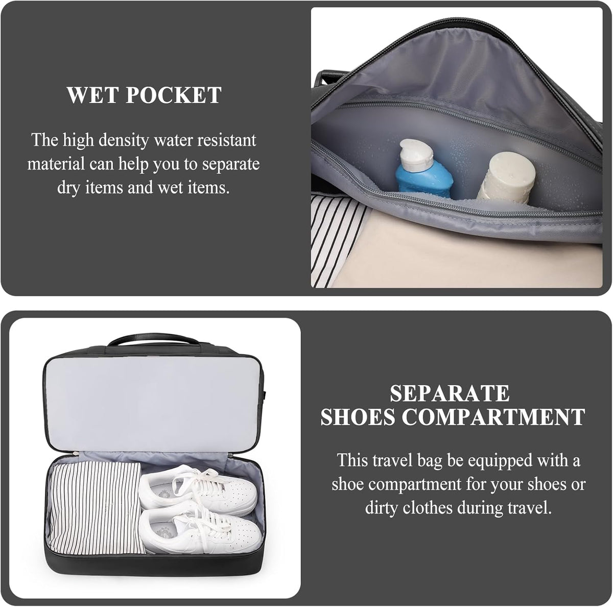 Weekender Bags for Women, Personal Item Travel Bag with Shoes Compartment | Overnight Travel Duffel Bag with Toiletry Bag, Airplane Friendly Carry-On Bag - Colors B