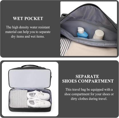 Weekender Bags for Women, Personal Item Travel Bag with Shoes Compartment | Overnight Travel Duffel Bag with Toiletry Bag, Airplane Friendly Carry-On Bag - Colors B