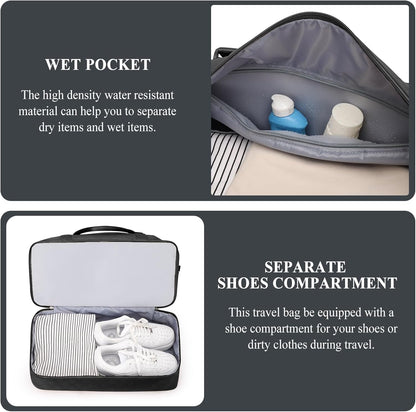 Weekender Bags for Women, Personal Item Travel Bag with Shoes Compartment | Overnight Travel Duffel Bag with Toiletry Bag, Airplane Friendly Carry-On Bag - Colors B