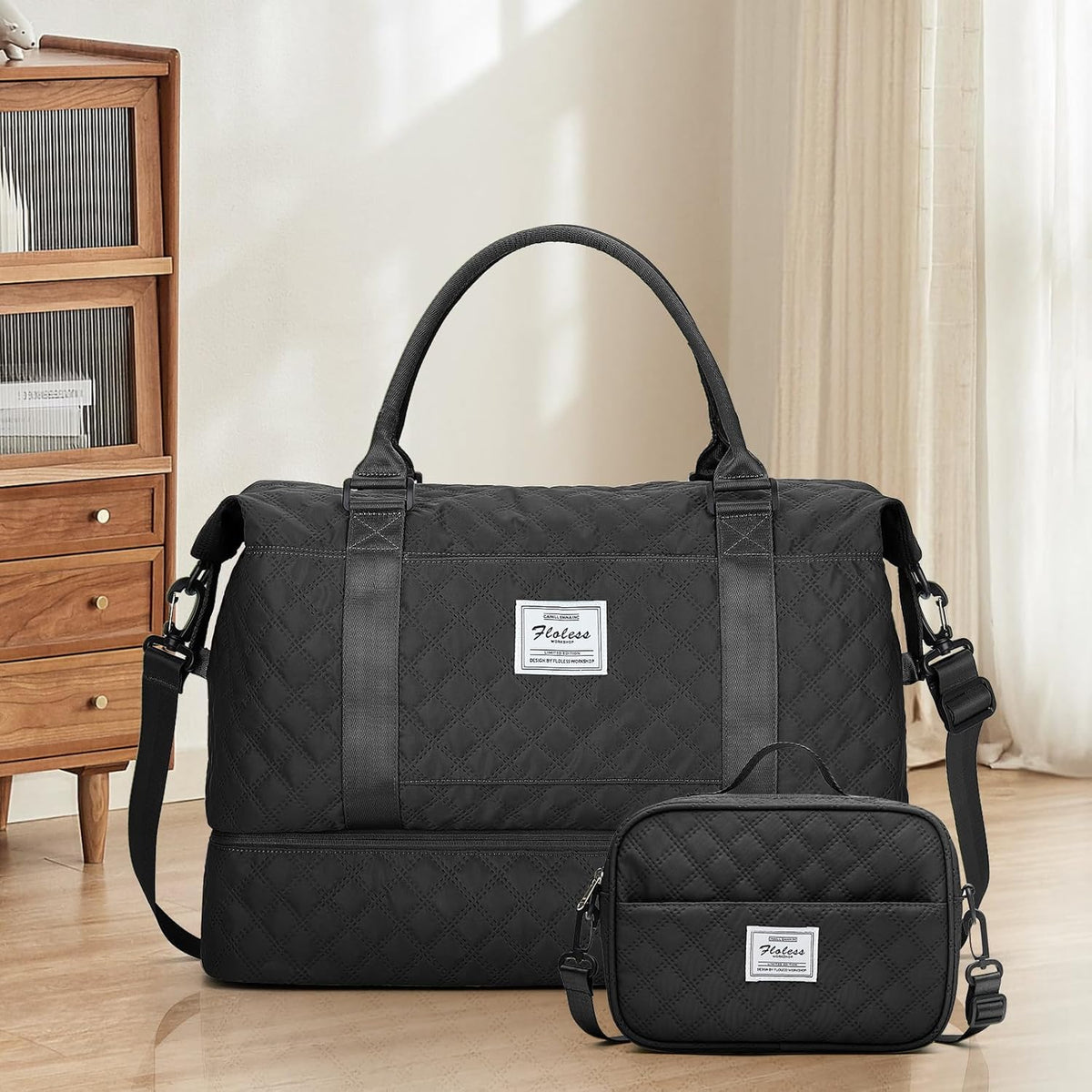 Weekender Bags for Women, Personal Item Travel Bag with Shoes Compartment | Overnight Travel Duffel Bag with Toiletry Bag, Airplane Friendly Carry-On Bag - Colors B