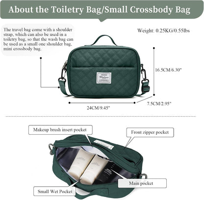 Weekender Bags for Women, Personal Item Travel Bag with Shoes Compartment | Overnight Travel Duffel Bag with Toiletry Bag, Airplane Friendly Carry-On Bag - Colors B