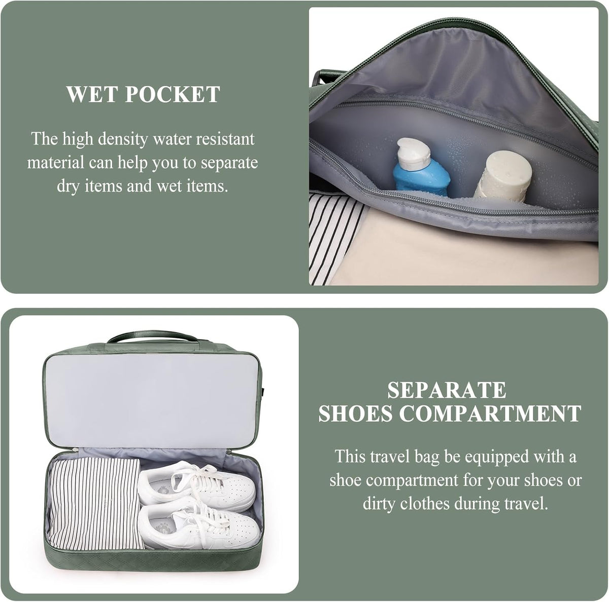 Weekender Bags for Women, Personal Item Travel Bag with Shoes Compartment | Overnight Travel Duffel Bag with Toiletry Bag, Airplane Friendly Carry-On Bag - Colors B
