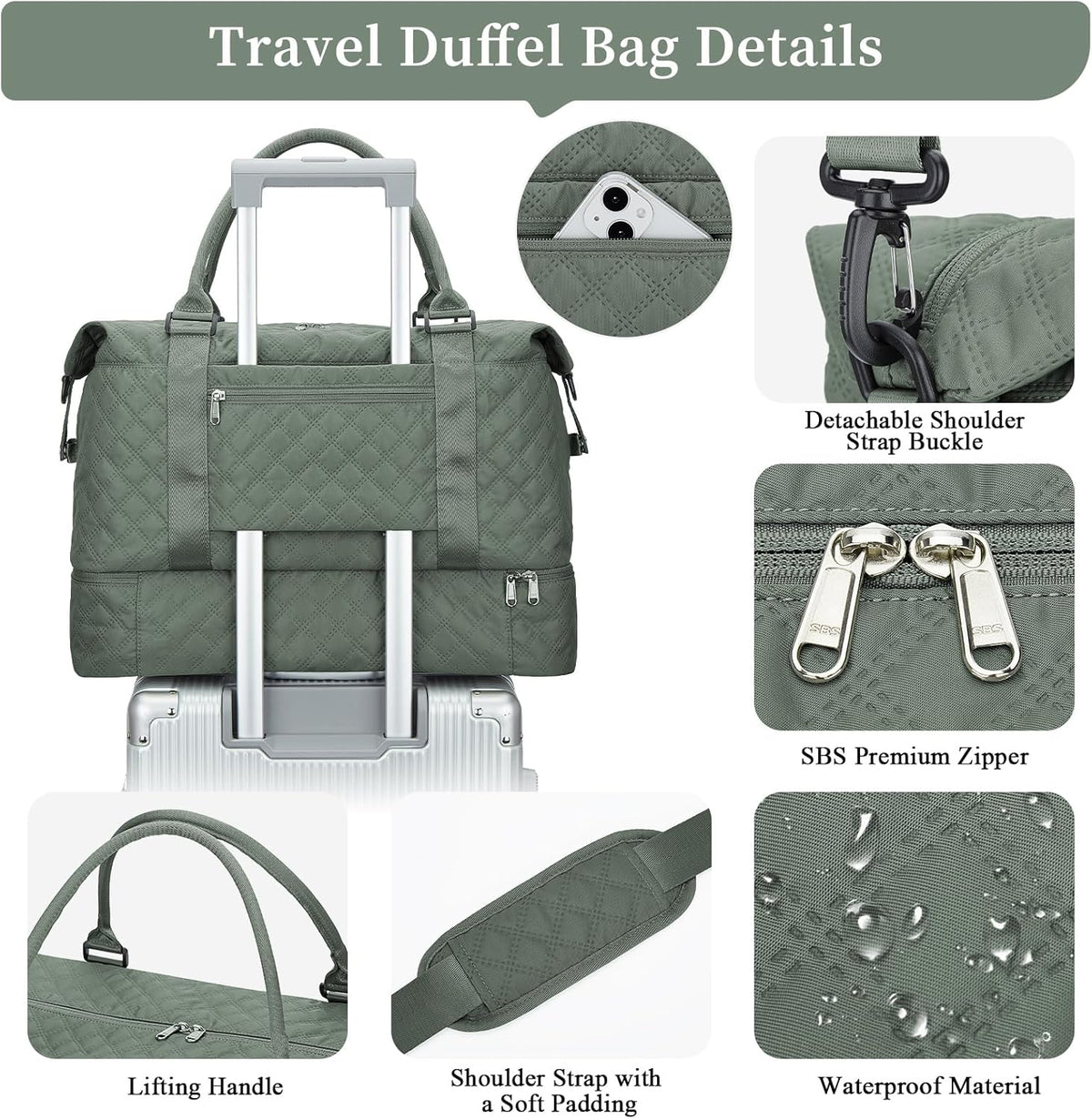 Weekender Bags for Women, Personal Item Travel Bag with Shoes Compartment | Overnight Travel Duffel Bag with Toiletry Bag, Airplane Friendly Carry-On Bag - Colors B