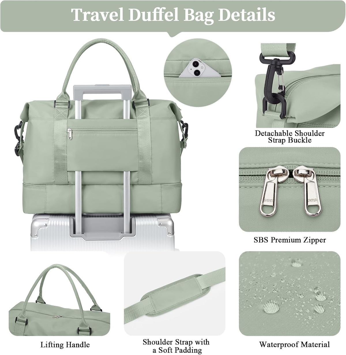 Weekender Bags for Women, Personal Item Travel Bag with Shoes Compartment | Overnight Travel Duffel Bag with Toiletry Bag, Airplane Friendly Carry-On Bag - Colors B