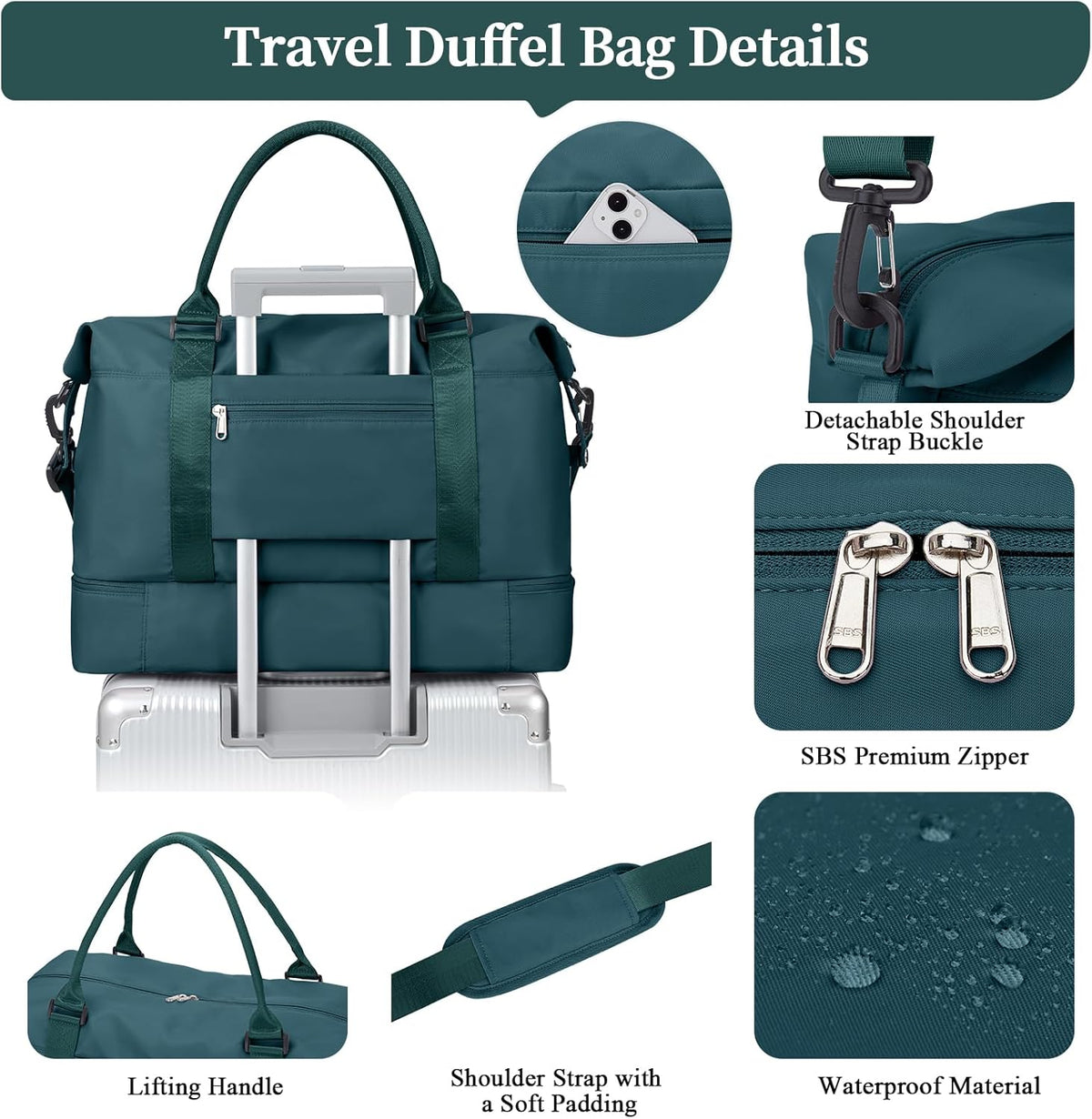 Weekender Bags for Women, Personal Item Travel Bag with Shoes Compartment | Overnight Travel Duffel Bag with Toiletry Bag, Airplane Friendly Carry-On Bag - Colors B