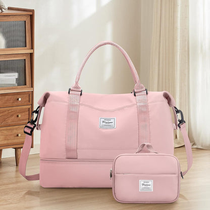 Weekender Bags for Women, Personal Item Travel Bag with Shoes Compartment | Overnight Travel Duffel Bag with Toiletry Bag, Airplane Friendly Carry-On Bag - Colors B