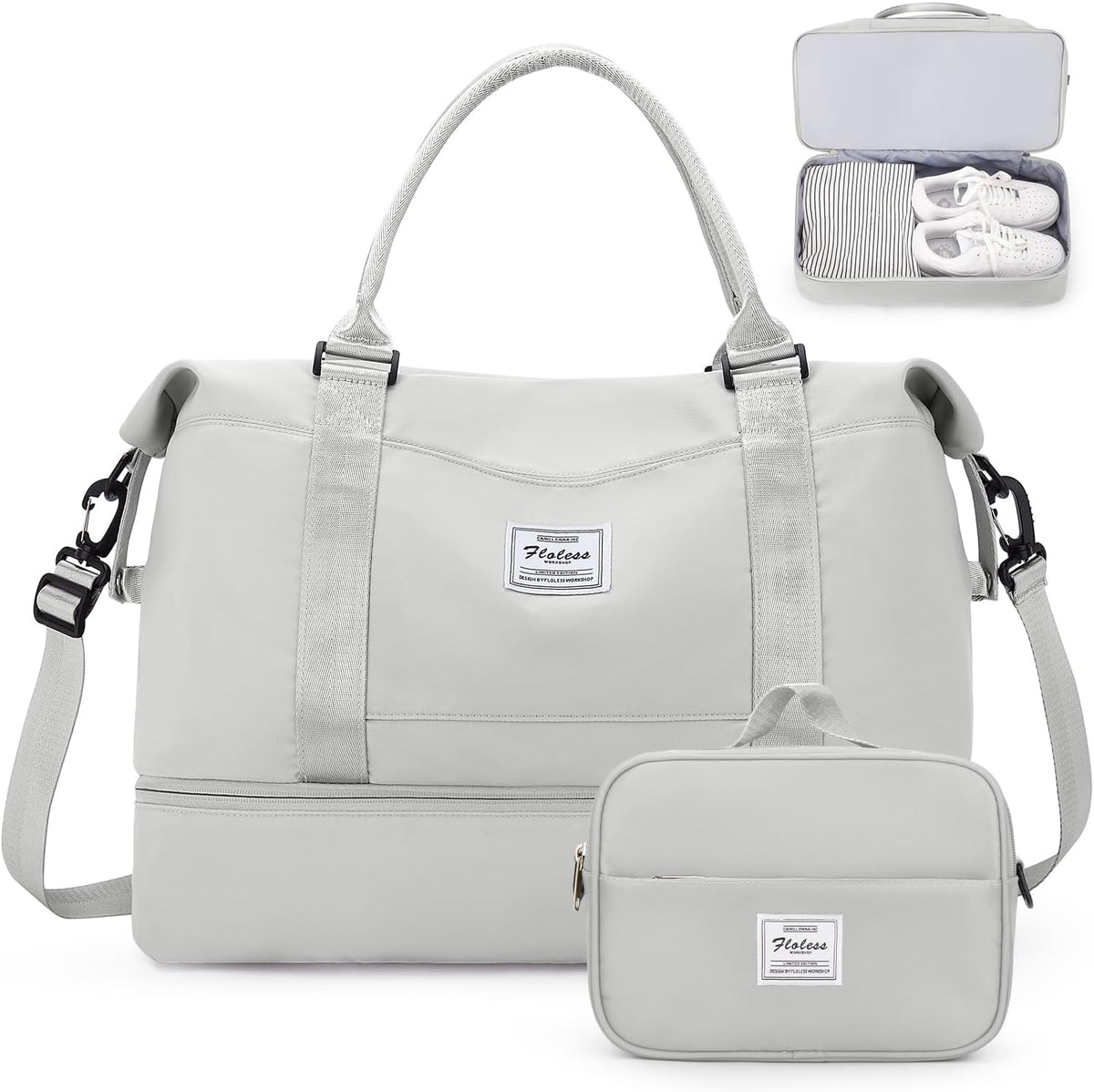 Weekender Bags for Women, Personal Item Travel Bag with Shoes Compartment | Overnight Travel Duffel Bag with Toiletry Bag, Airplane Friendly Carry-On Bag - Colors B