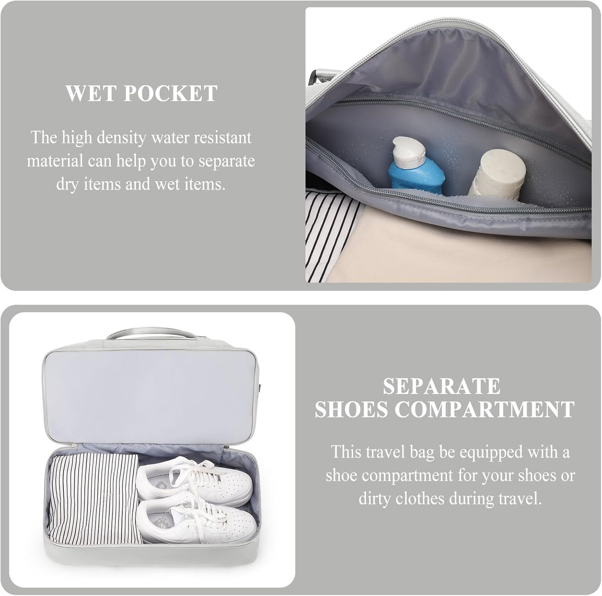 Weekender Bags for Women, Personal Item Travel Bag with Shoes Compartment | Overnight Travel Duffel Bag with Toiletry Bag, Airplane Friendly Carry-On Bag - Colors B