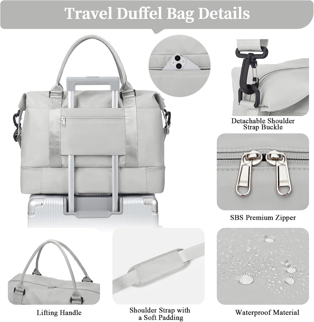 Weekender Bags for Women, Personal Item Travel Bag with Shoes Compartment | Overnight Travel Duffel Bag with Toiletry Bag, Airplane Friendly Carry-On Bag - Colors B
