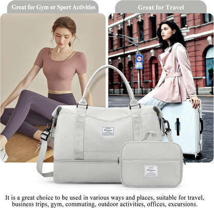 Weekender Bags for Women, Personal Item Travel Bag with Shoes Compartment | Overnight Travel Duffel Bag with Toiletry Bag, Airplane Friendly Carry-On Bag - Colors B