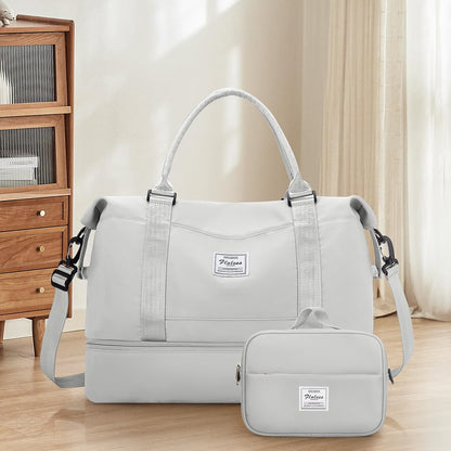Weekender Bags for Women, Personal Item Travel Bag with Shoes Compartment | Overnight Travel Duffel Bag with Toiletry Bag, Airplane Friendly Carry-On Bag - Colors B