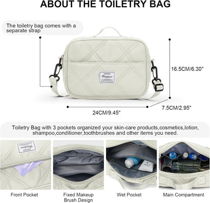 Weekender Bags for Women, Personal Item Travel Bag with Shoes Compartment | Overnight Travel Duffel Bag with Toiletry Bag, Airplane Friendly Carry-On Bag - Colors B