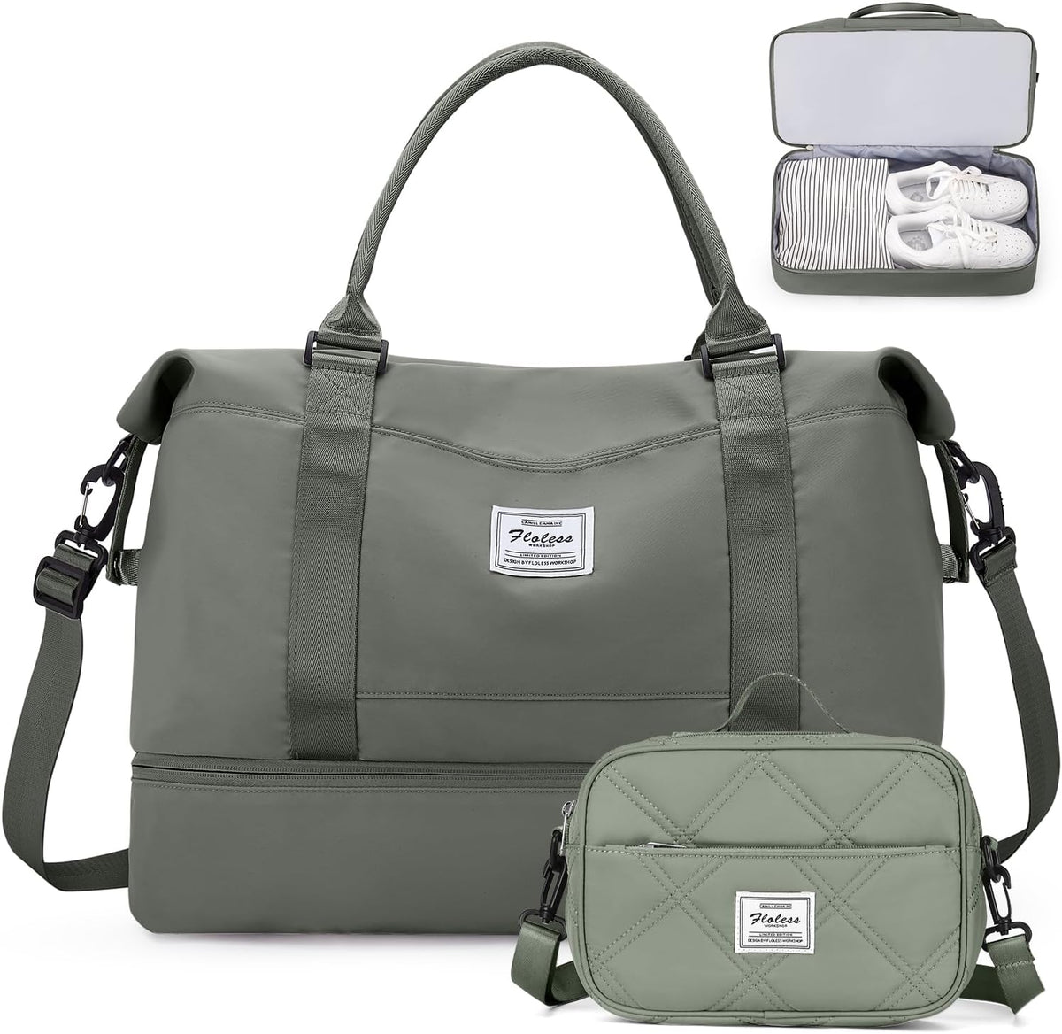 Weekender Bags for Women, Personal Item Travel Bag with Shoes Compartment | Overnight Travel Duffel Bag with Toiletry Bag, Airplane Friendly Carry-On Bag - Colors B