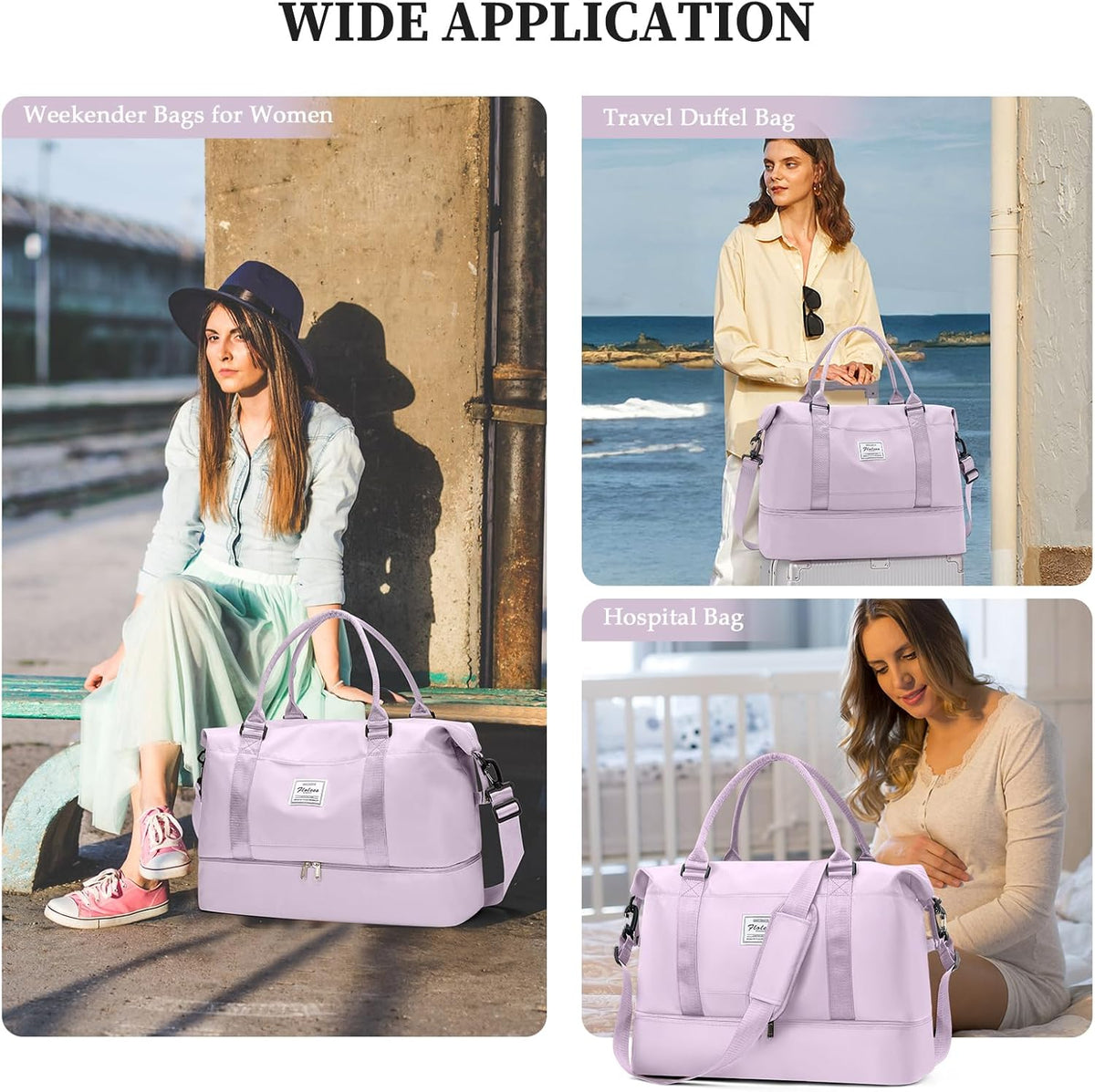 Weekender Bags for Women, Personal Item Travel Bag with Shoes Compartment | Overnight Travel Duffel Bag with Toiletry Bag, Airplane Friendly Carry-On Bag - Colors B