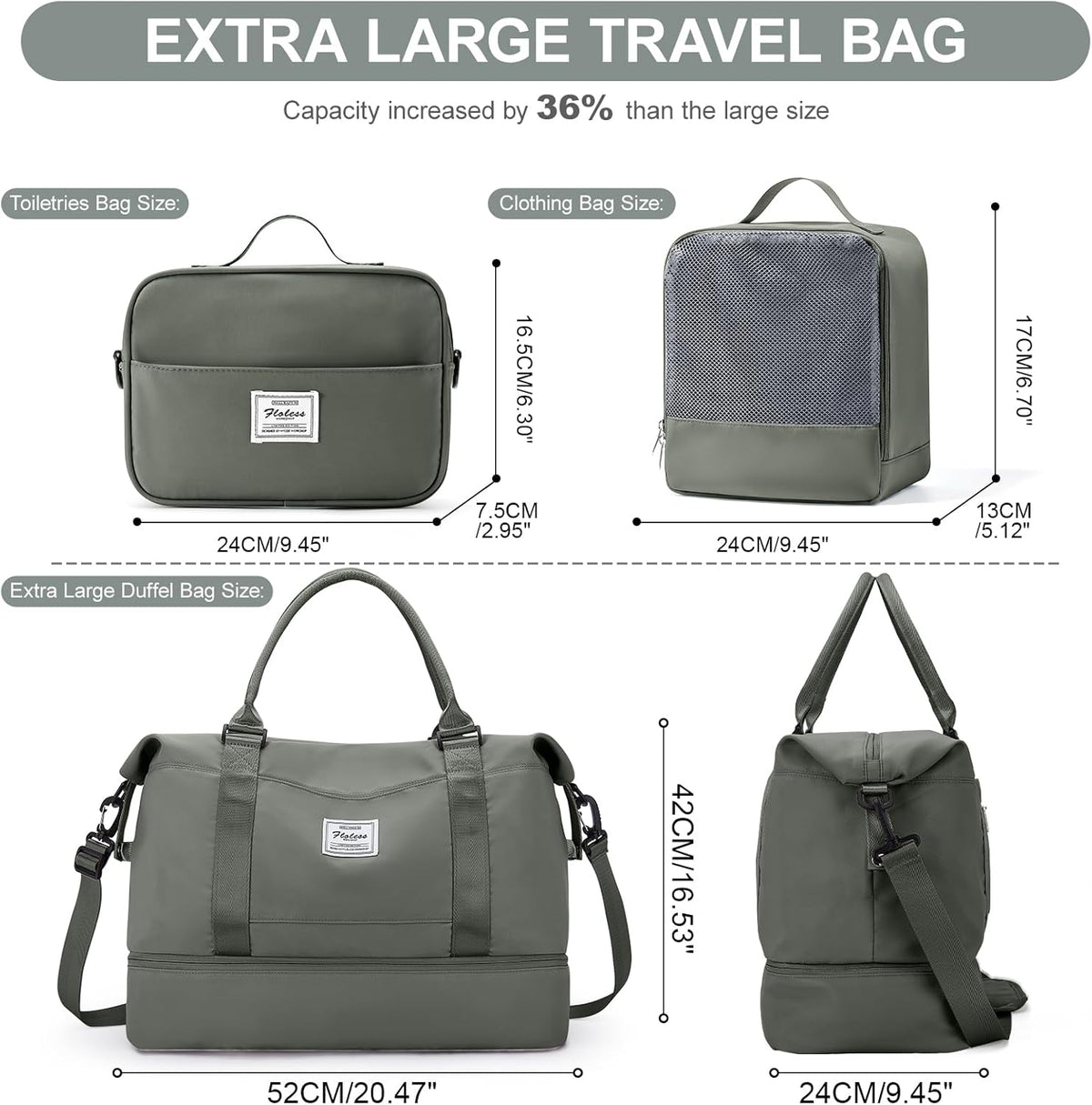 Weekender Bags for Women, Personal Item Travel Bag with Shoes Compartment | Overnight Travel Duffel Bag with Toiletry Bag, Airplane Friendly Carry-On Bag - Colors B