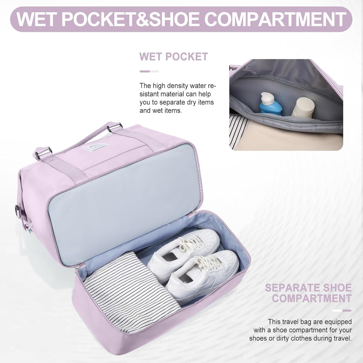 Weekender Bags for Women, Personal Item Travel Bag with Shoes Compartment | Overnight Travel Duffel Bag with Toiletry Bag, Airplane Friendly Carry-On Bag - Colors B