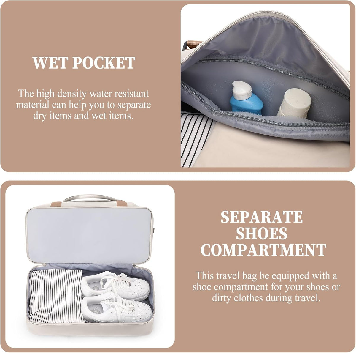 Weekender Bags for Women, Personal Item Travel Bag with Shoes Compartment | Overnight Travel Duffel Bag with Toiletry Bag, Airplane Friendly Carry-On Bag - Colors B