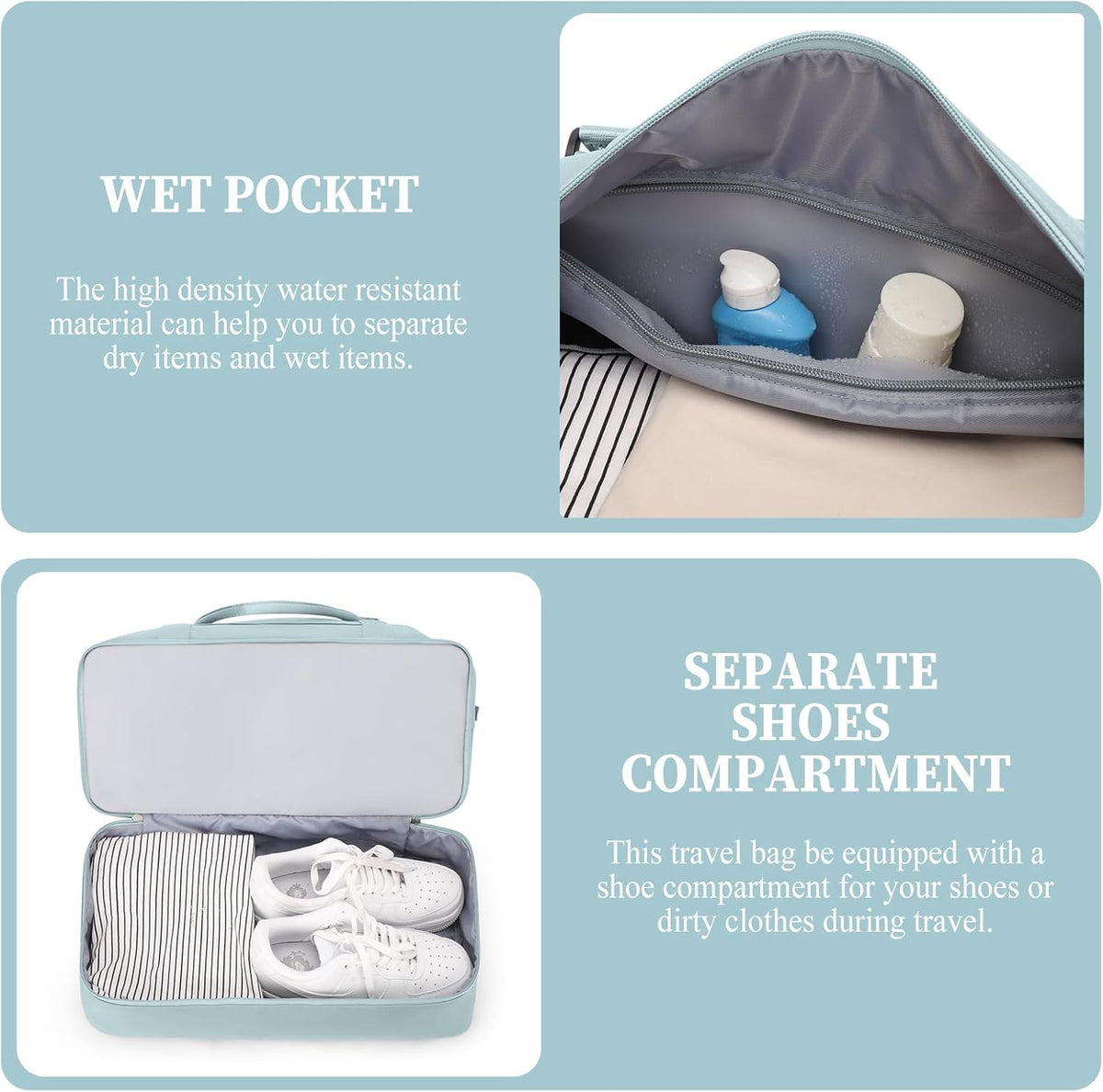 Weekender Bags for Women, Personal Item Travel Bag with Shoes Compartment | Overnight Travel Duffel Bag with Toiletry Bag, Airplane Friendly Carry-On Bag - Colors B