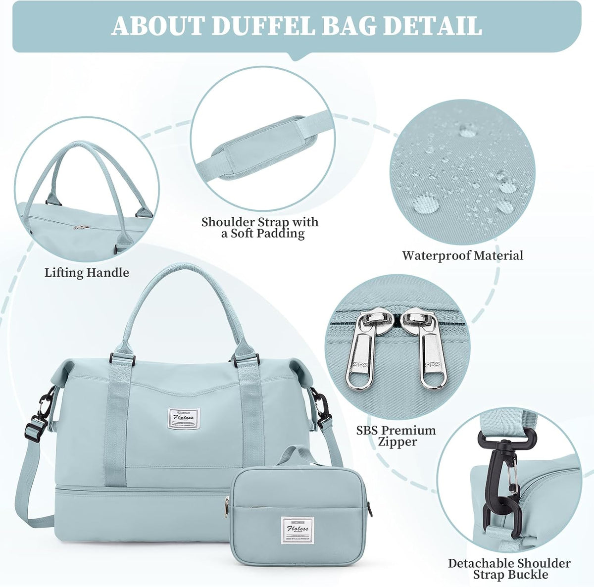 Weekender Bags for Women, Personal Item Travel Bag with Shoes Compartment | Overnight Travel Duffel Bag with Toiletry Bag, Airplane Friendly Carry-On Bag - Colors B