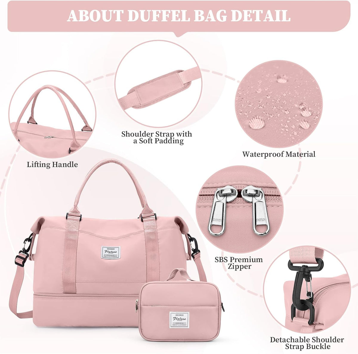 Weekender Bags for Women, Personal Item Travel Bag with Shoes Compartment | Overnight Travel Duffel Bag with Toiletry Bag, Airplane Friendly Carry-On Bag - Colors B
