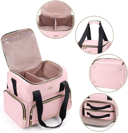 Large Makeup Travel Cosmetic Bag with 2 Removable Case, Double Layer Big Travel Make Up Organizer Case, Toiletry Bag for Women, Train Cases Bags