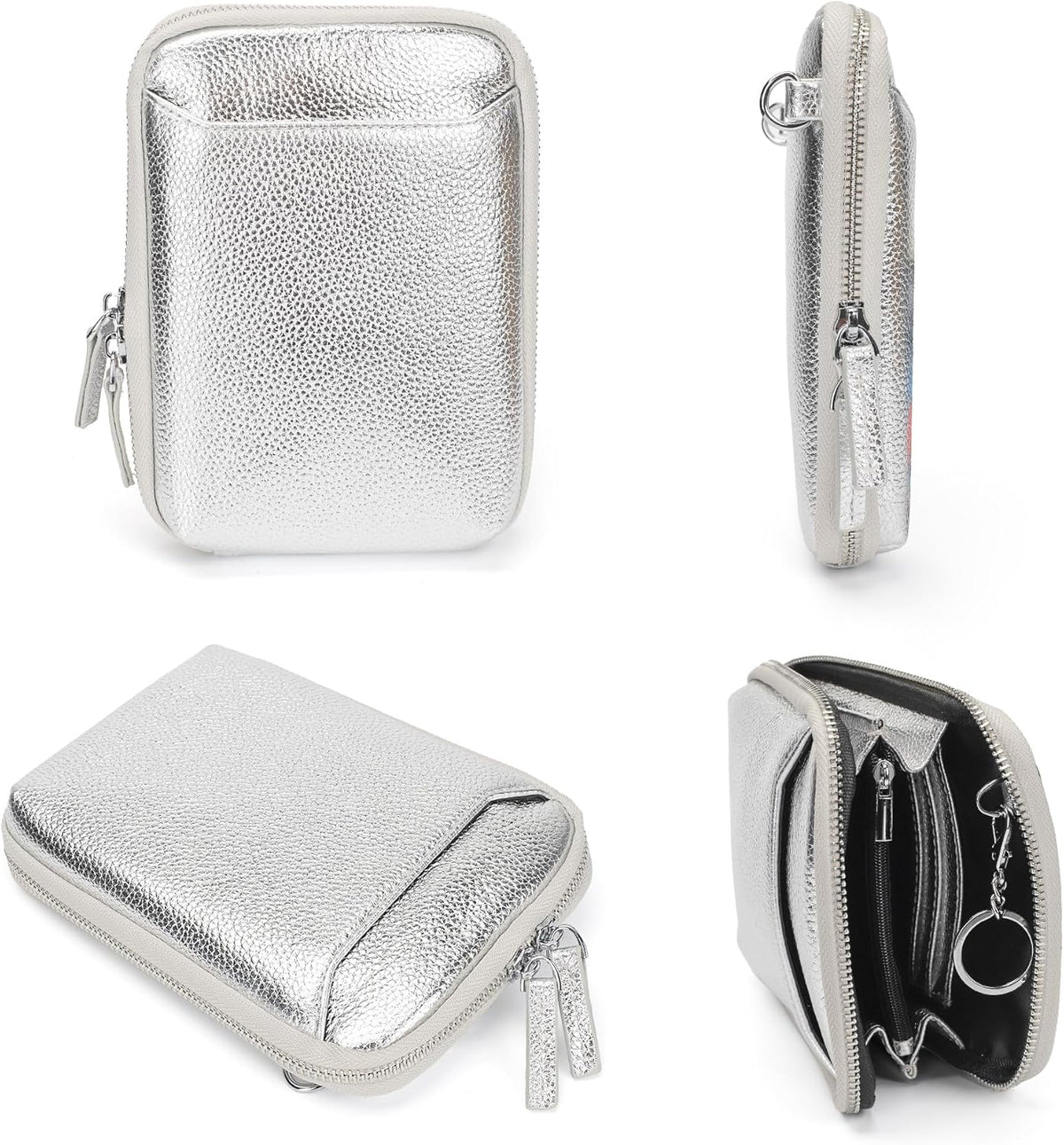 Genuine Leather Crossbody Cell Phone Purse for Women, Small Zip Around RFID Blocking Crossbody Wallet Bags