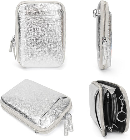 Genuine Leather Crossbody Cell Phone Purse for Women, Small Zip Around RFID Blocking Crossbody Wallet Bags