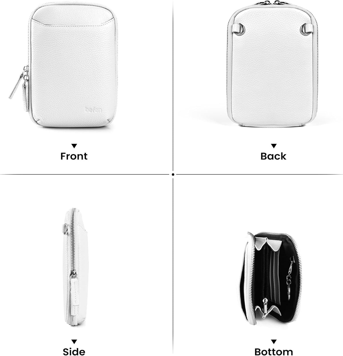 Genuine Leather Crossbody Cell Phone Purse for Women, Small Zip Around RFID Blocking Crossbody Wallet Bags