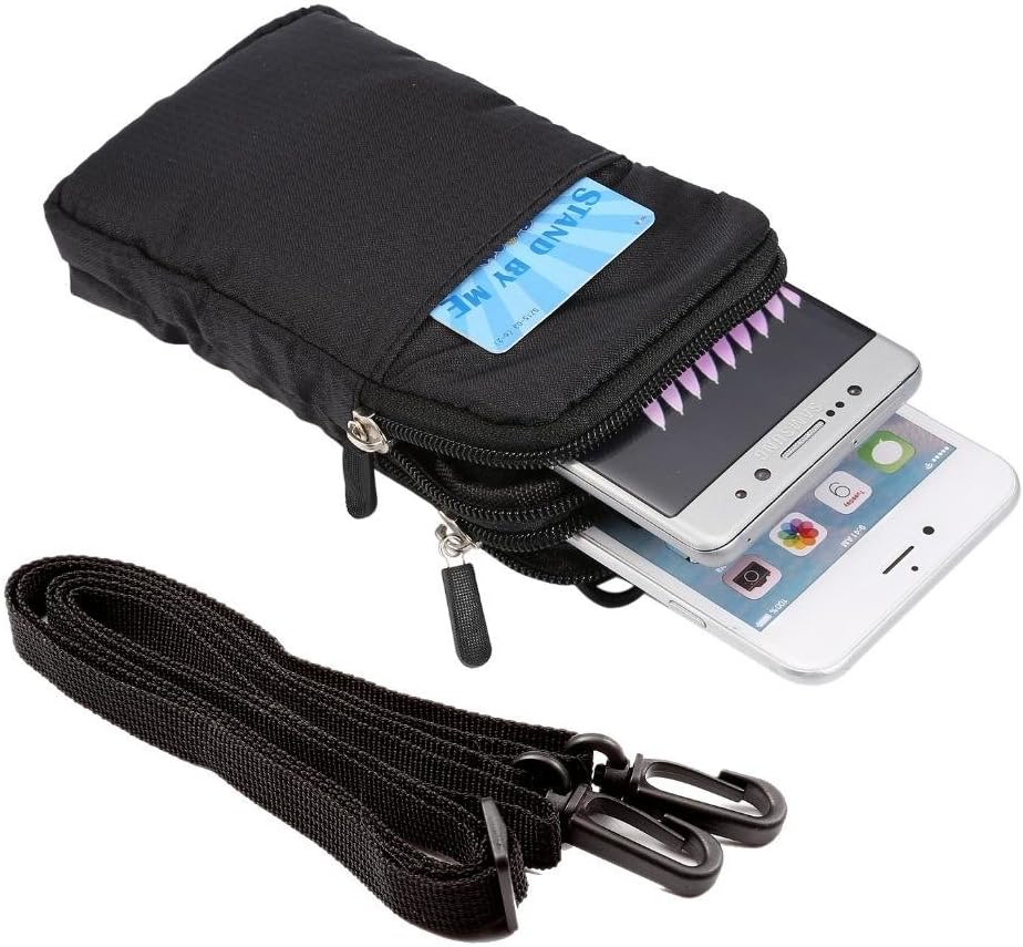Universal Crossbody Cell Phone Purse Waist Pack Bag for Outdoor Sports Moblie Phone Carrying Cases Shoulder Belt Bag Pouch for iPhone 7 6/6S Plus Samsung Galaxy Phones Under 6.0'' from