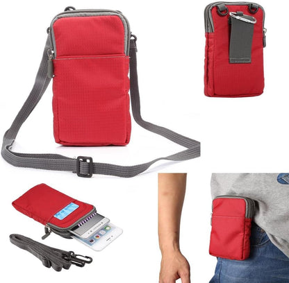 Universal Crossbody Cell Phone Purse Waist Pack Bag for Outdoor Sports Moblie Phone Carrying Cases Shoulder Belt Bag Pouch for iPhone 7 6/6S Plus Samsung Galaxy Phones Under 6.0'' from
