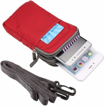 Universal Crossbody Cell Phone Purse Waist Pack Bag for Outdoor Sports Moblie Phone Carrying Cases Shoulder Belt Bag Pouch for iPhone 7 6/6S Plus Samsung Galaxy Phones Under 6.0'' from