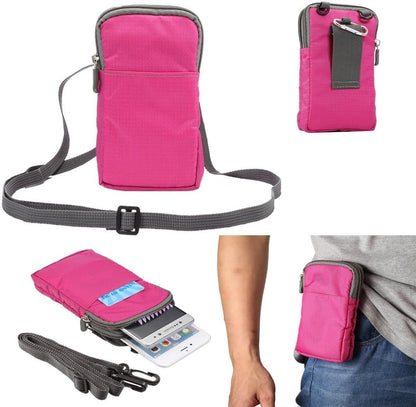 Universal Crossbody Cell Phone Purse Waist Pack Bag for Outdoor Sports Moblie Phone Carrying Cases Shoulder Belt Bag Pouch for iPhone 7 6/6S Plus Samsung Galaxy Phones Under 6.0'' from