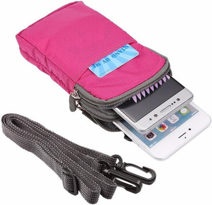 Universal Crossbody Cell Phone Purse Waist Pack Bag for Outdoor Sports Moblie Phone Carrying Cases Shoulder Belt Bag Pouch for iPhone 7 6/6S Plus Samsung Galaxy Phones Under 6.0'' from