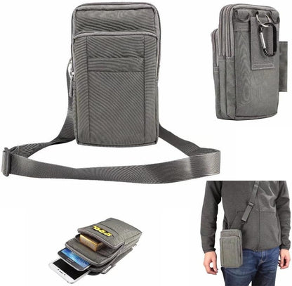 Universal Crossbody Cell Phone Purse Waist Pack Bag for Outdoor Sports Moblie Phone Carrying Cases Shoulder Belt Bag Pouch for iPhone 7 6/6S Plus Samsung Galaxy Phones Under 6.0'' from