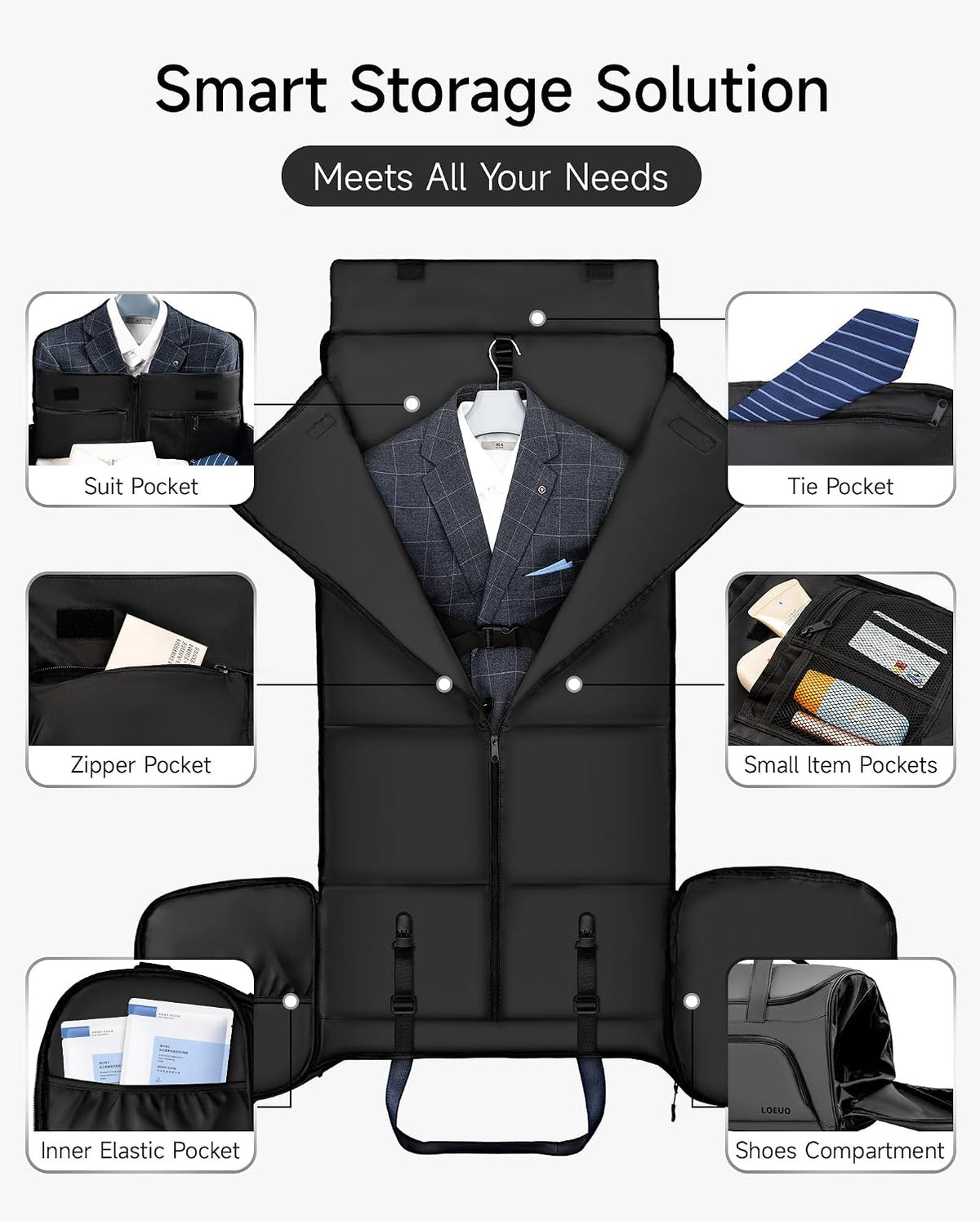 100% Waterproof Travel Garment Duffle Bags Combo Carry On for Women Men, Mens 3 In 1 Convertible Garment Bags for Travel with Shoe Compartment, High Capacity Folding Suit Bag Travel