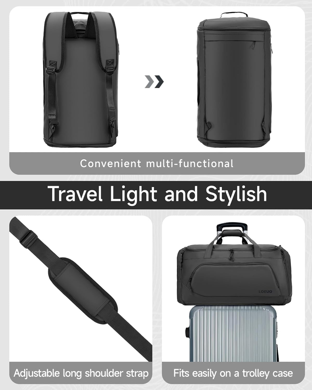 100% Waterproof Travel Garment Duffle Bags Combo Carry On for Women Men, Mens 3 In 1 Convertible Garment Bags for Travel with Shoe Compartment, High Capacity Folding Suit Bag Travel