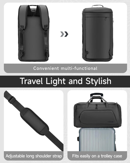 100% Waterproof Travel Garment Duffle Bags Combo Carry On for Women Men, Mens 3 In 1 Convertible Garment Bags for Travel with Shoe Compartment, High Capacity Folding Suit Bag Travel
