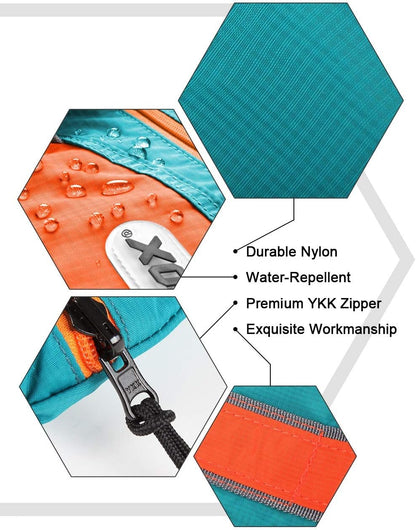 Packable Tote Bag – Under Seat Airline Personal Item, Lightweight Foldable Travel Duffel 28L, Nylon Shoulder Bag for Women Men, Carry-on Weekender for Plane Gym (Green&Orange)