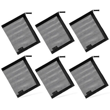 Mesh Pouch, Make up Bag with Zipper Cosmetic Organizer Pouch for Daily or Travel to Keep Small Items, 4 PCS Black