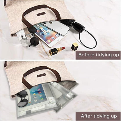 Mesh Pouch, Make up Bag with Zipper Cosmetic Organizer Pouch for Daily or Travel to Keep Small Items, 4 PCS Black