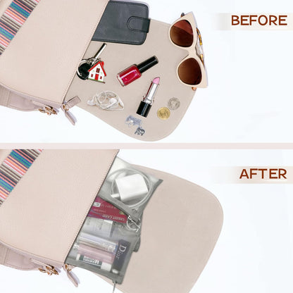 Mesh Pouch, Make up Bag with Zipper Cosmetic Organizer Pouch for Daily or Travel to Keep Small Items, 4 PCS Black