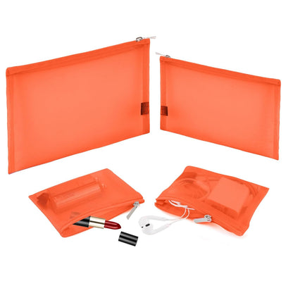 Mesh Pouch, Make up Bag with Zipper Cosmetic Organizer Pouch for Daily or Travel to Keep Small Items, 4 PCS Black