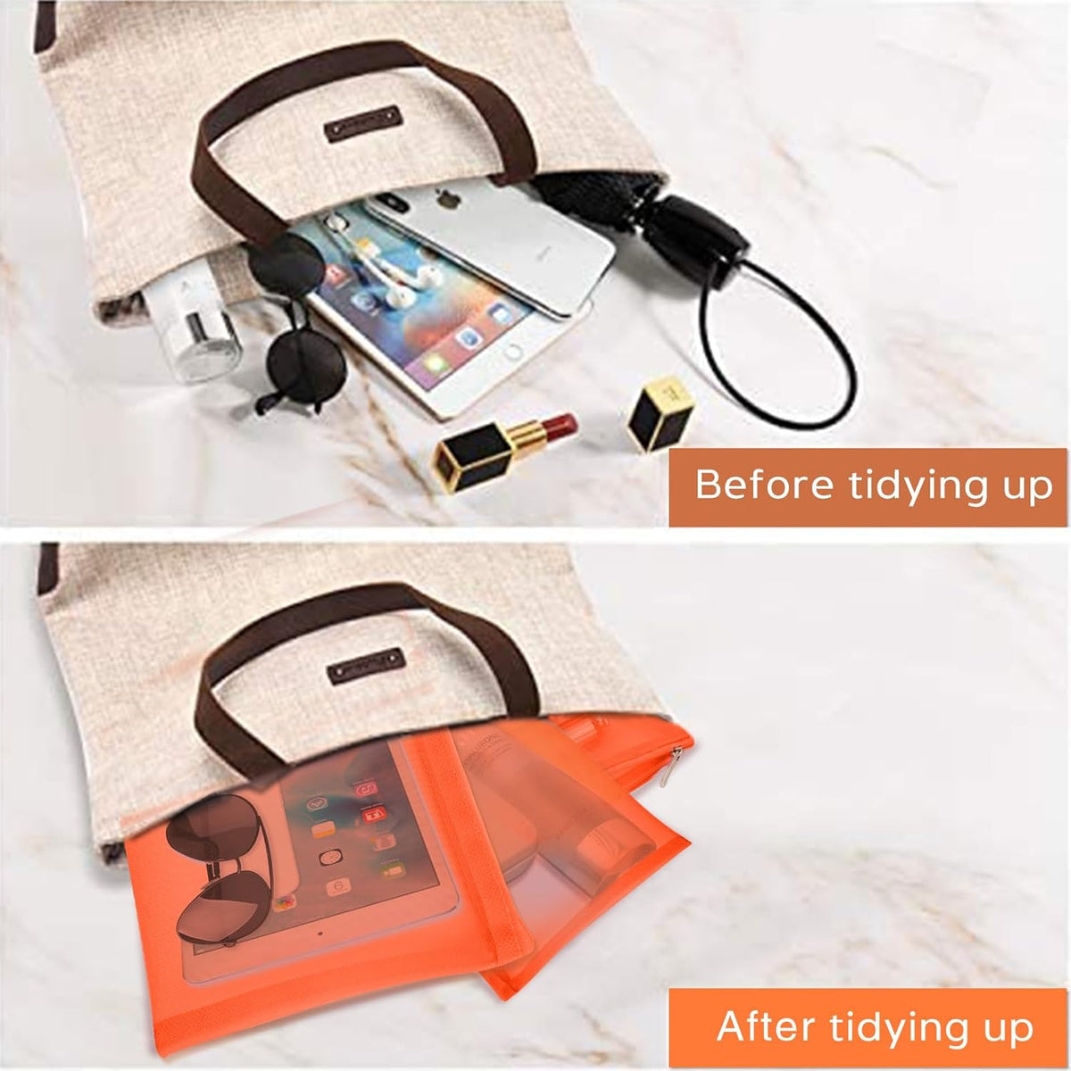 Mesh Pouch, Make up Bag with Zipper Cosmetic Organizer Pouch for Daily or Travel to Keep Small Items, 4 PCS Black