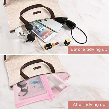 Mesh Pouch, Make up Bag with Zipper Cosmetic Organizer Pouch for Daily or Travel to Keep Small Items, 4 PCS Black